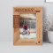 Hockey Personalized Wooden Frame 4" x 6" Brown (Vertical)