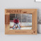 Hockey Personalized Wooden Frame 7" x 5" Brown Horizontal