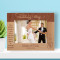 Wedding Day Love Recognizes No Barriers Personalized Wooden Frame-7" x 5" Brown Horizontal