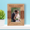 Wedding Fall In Love Personalized Wooden Frame 4" x 6" Brown (Vertical)
