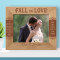 Wedding Fall In Love Personalized Wooden Frame-10" x 8" Brown Horizontal
