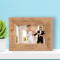 Wedding Love Blooms Personalized Wooden Frame-6" x 4" Brown Horizontal