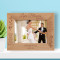 Wedding Love Blooms Personalized Wooden Frame-7" x 5" Brown Horizontal