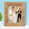 Wedding Love Blooms Personalized Wooden Frame 8" x 10" Brown (Vertical)