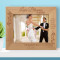 Wedding Love Blooms Personalized Wooden Frame-10" x 8" Brown Horizontal