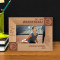 Team Basketball Who Never Gives Up Personalized Wooden Frame-6" x 4" Brown Horizontal