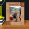 Team Basketball Who Never Gives Up Personalized Wooden Frame 5" x 7" Brown (Vertical)