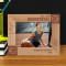 Team Basketball Who Never Gives Up Personalized Wooden Frame-7" x 5" Brown Horizontal