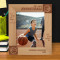 Team Basketball Who Never Gives Up Personalized Wooden Frame 8" x 10" Brown (Vertical)