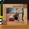Team Basketball Who Never Gives Up Personalized Wooden Frame-10" x 8" Brown Horizontal