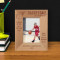 Basketball College Team Personalized Wooden Frame 3 1/2" x 5" Brown (Vertical)