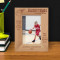 Basketball College Team Personalized Wooden Frame 4" x 6" Brown (Vertical)