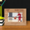 Basketball College Team Personalized Wooden Frame-6" x 4" Brown Horizontal