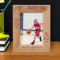 Basketball College Team Personalized Wooden Frame 5" x 7" Brown (Vertical)