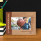 Basketball Is About Talent, Hard Work Personalized Wooden Frame-6" x 4" Brown Horizontal