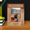 Basketball Game Personalized Wooden Frame 4" x 6" Brown (Vertical)