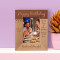 Happy Birthday May God Bless You Personalized Wooden Frame 3 1/2" x 5" Brown (Vertical)
