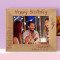 Happy Birthday May You Always Have That Shining Smile Like Today Personalized Wooden Frame-10" x 8" Brown Horizontal