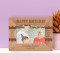 Happy Birthday I Wish You A Life Full Of Happiness Personalized Wooden Frame-6" x 4" Brown Horizontal
