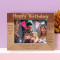 Happy Birthday Wishing You Lots Of Love Personalized Wooden Frame-7" x 5" Brown Horizontal