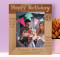 Happy Birthday Wishing You Lots Of Love Personalized Wooden Frame 8" x 10" Brown (Vertical)