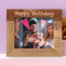 Happy Birthday Wishing You Lots Of Love Personalized Wooden Frame-10" x 8" Brown Horizontal