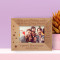 Happy Birthday May Your Birthday Overflow With The Love Of Family Pleasures Of Life Personalized Wooden Frame-5" x 3 1/2" Brown Horizontal