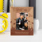 Graduation Hats Off Personalized Wooden Frame 3" x 5" Brown (Vertical)