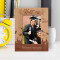 Graduation Hats Off Personalized Wooden Frame 4" x 6" Brown (Vertical)
