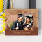 Graduation Hats Off Personalized Wooden Frame-7" x 5" Brown Horizontal