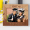 Graduation Hats Off Personalized Wooden Frame-10" x 8" Brown Horizontal