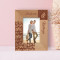 Valentines Day Personalized Wooden Frame 3" x 5" Brown (Vertical)