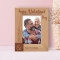 Happy Valentine's Day Personalized Wooden Frame 4" x 6" Brown (Vertical)