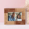 One Word Frees Us Of All That Word Is Love Personalized Wooden Frame-6" x 4" Brown Horizontal