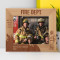 Fire Dept Not All Heroes Wear Capes Personalized Wooden Frame-10" x 8" Brown Horizontal