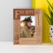 Fire Dept The Hero Is the man Who Lets No Obstacle Prevent Personalized Wooden Frame 3" x 5" Brown (Vertical)