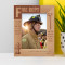 Fire Dept The Hero Is the man Who Lets No Obstacle Prevent Personalized Wooden Frame 5" x 7" Brown (Vertical)