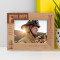 Fire Dept The Hero Is the man Who Lets No Obstacle Prevent Personalized Wooden Frame-7" x 5" Brown Horizontal