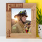 Fire Dept The Hero Is the man Who Lets No Obstacle Prevent Personalized Wooden Frame 8" x 10" Brown (Vertical)
