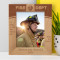 Fire Dept It Is During The Hard Times When The Hero Within Us Is Revealed Personalized Wooden Frame 8" x 10" Brown (Vertical)