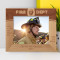 Fire Dept It Is During The Hard Times When The Hero Within Us Is Revealed Personalized Wooden Frame-10" x 8" Brown Horizontal