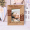 Hello Baby Happiness Is Homemade Personalized Wooden Frame 3" x 5" Brown (Vertical)