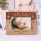 Hello Baby Personalized Wooden Frame-6" x 4" Brown Horizontal