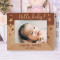 Hello Baby Personalized Wooden Frame-7" x 5" Brown Horizontal