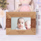 With Every Newborn Baby A Little Sun Rises Personalized Wooden Frame-6" x 4" Brown Horizontal