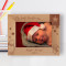 My First Christmas Personalized Wooden Frame-7" x 5" Brown Horizontal