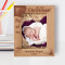 My First Christmas Ho Ho Ho Personalized Wooden Frame 5" x 7" Brown (Vertical)