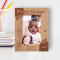 Merry Christmas Little One Personalized Wooden Frame 4" x 6" Brown (Vertical)
