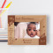Merry Christmas Little One Personalized Wooden Frame-6" x 4" Brown Horizontal
