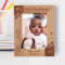 Merry Christmas Little One Personalized Wooden Frame 5" x 7" Brown (Vertical)